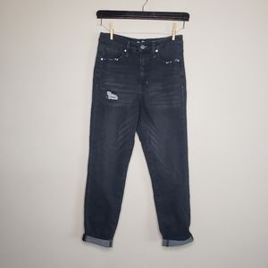 BP distressed high rise mom jeans charcoal grey nwot 29
